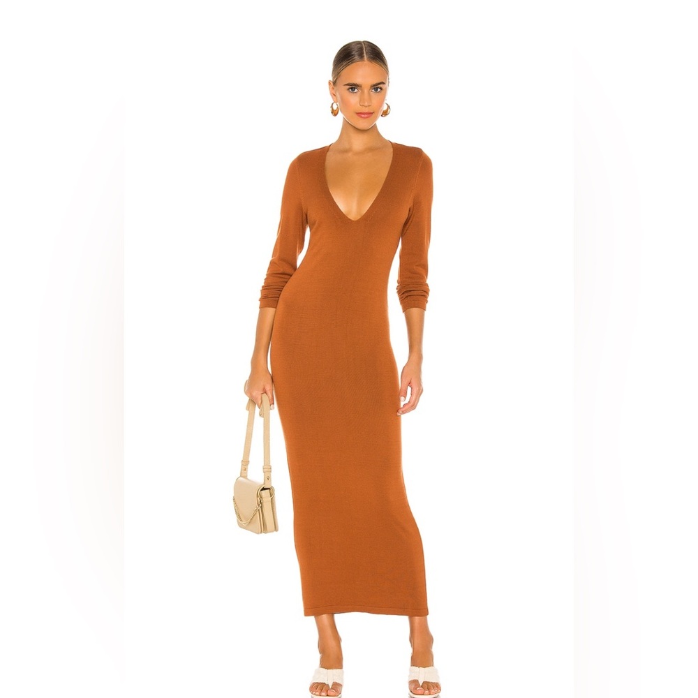 L’Academie Deena Maxi Dress in Brown from Revolve
